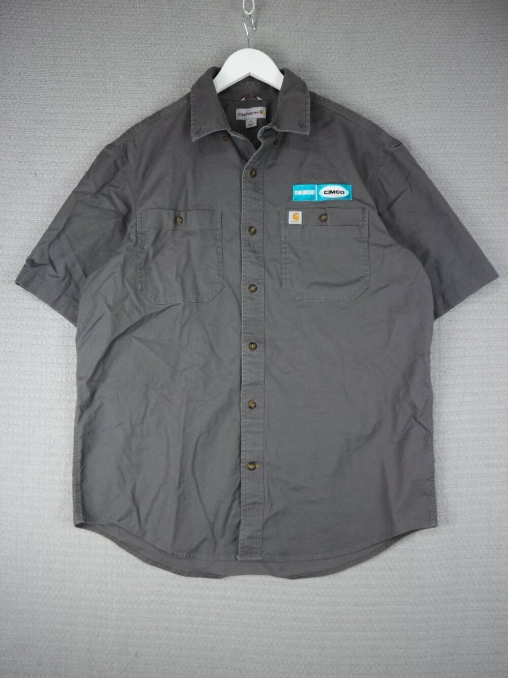 Carhartt Vintage Cotton Button Up Shirt Mens Large Grey Workwear